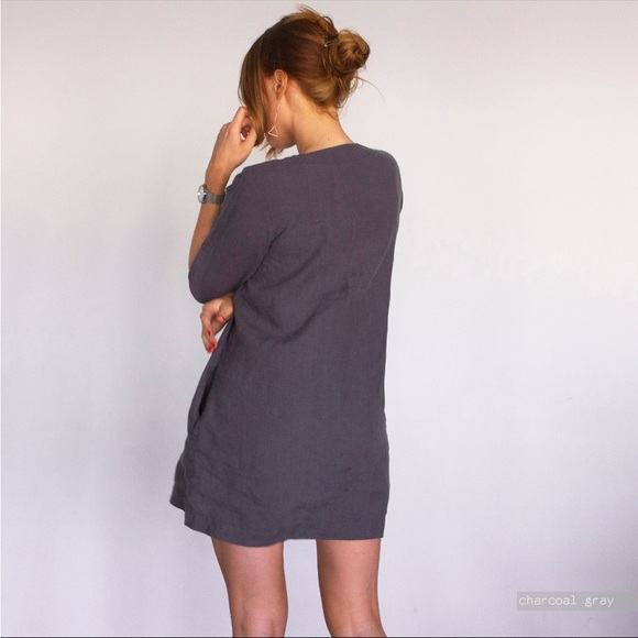 Washed Linen Dress with Pockets - Picture 2 of 9